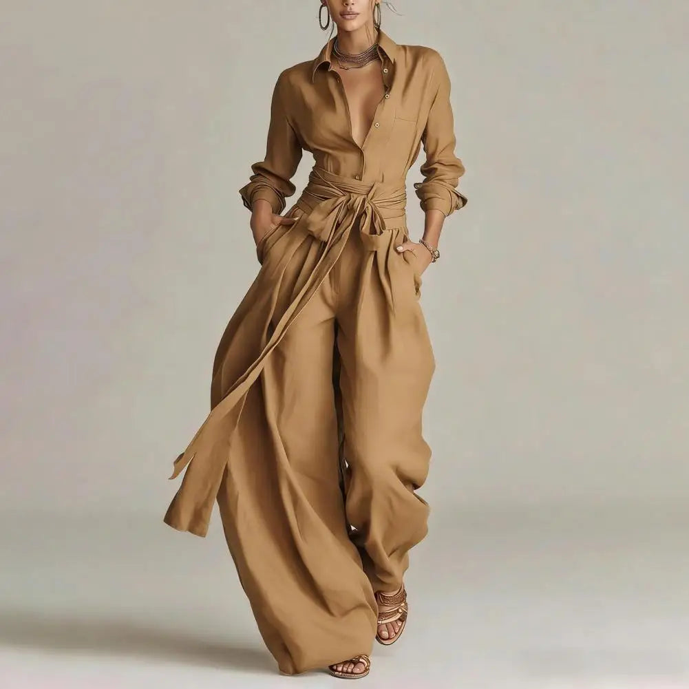 Katherine | Linen Wide-Leg Pants Co-Ord Set oaklynwear