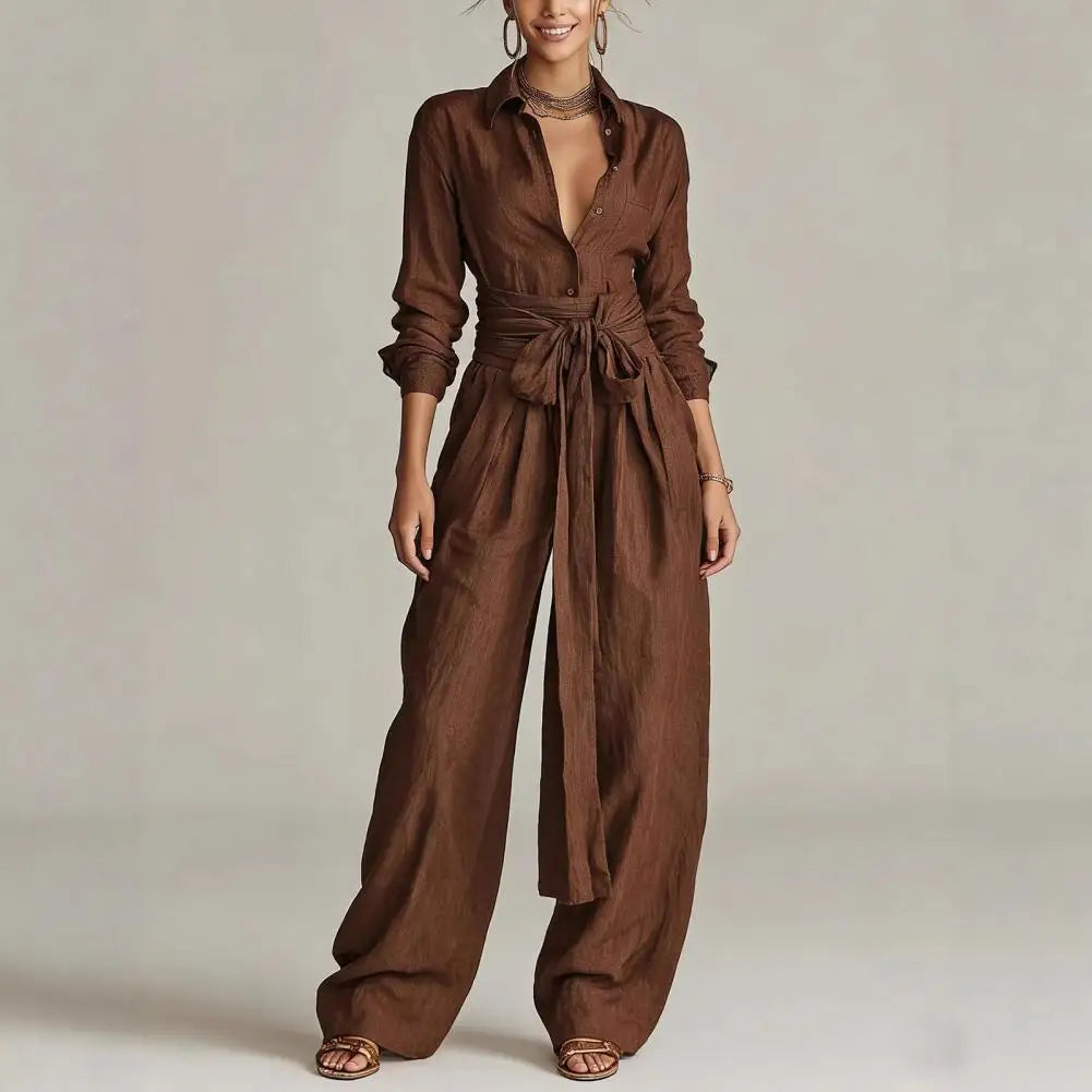 Katherine | Linen Wide-Leg Pants Co-Ord Set oaklynwear