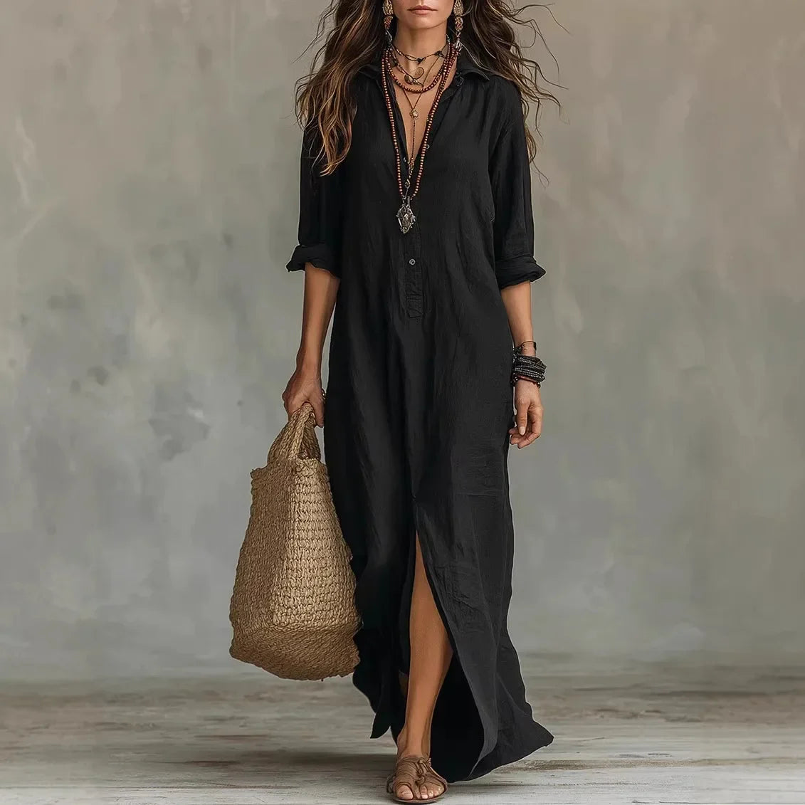 Vera | Women's Linen Shirt Dress oaklynwear