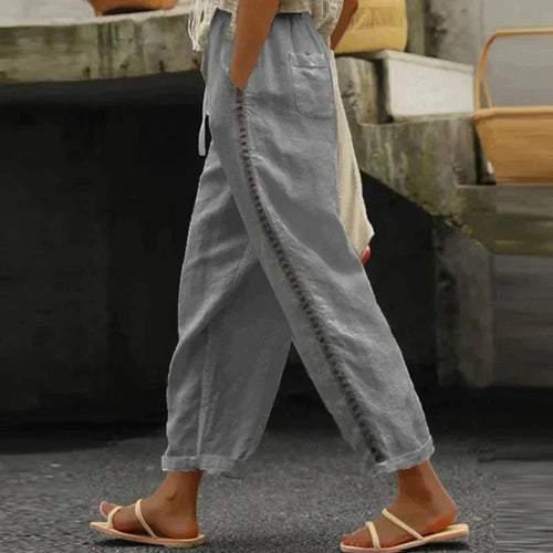 Abby | Women's Pants High Waist Tapered Leg Side Stripe oaklynwear