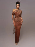 Anabel | Women's One-Shoulder Maxi Dress oaklynwear