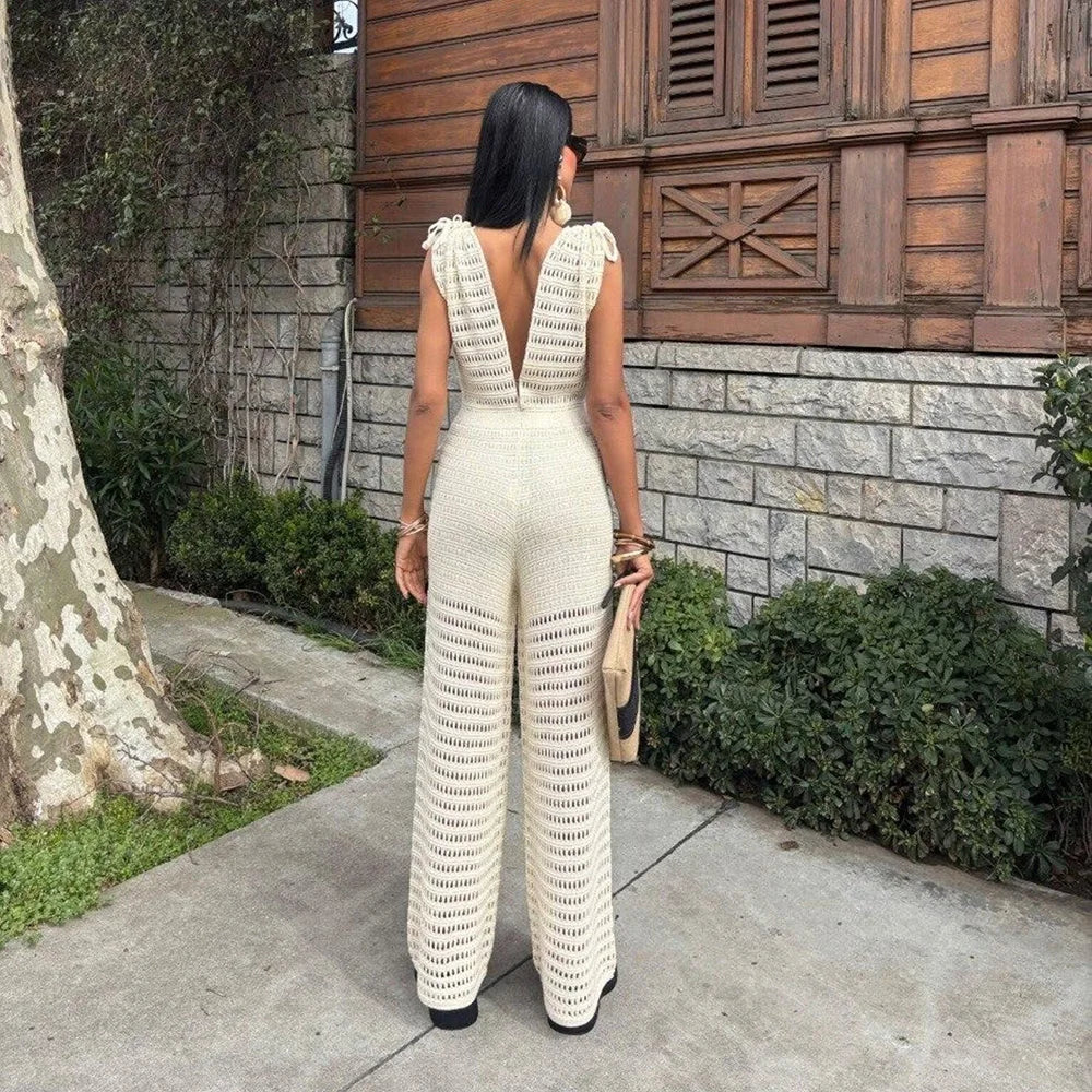 Sienna | Women's Backless Knit Jumpsuit oaklynwear