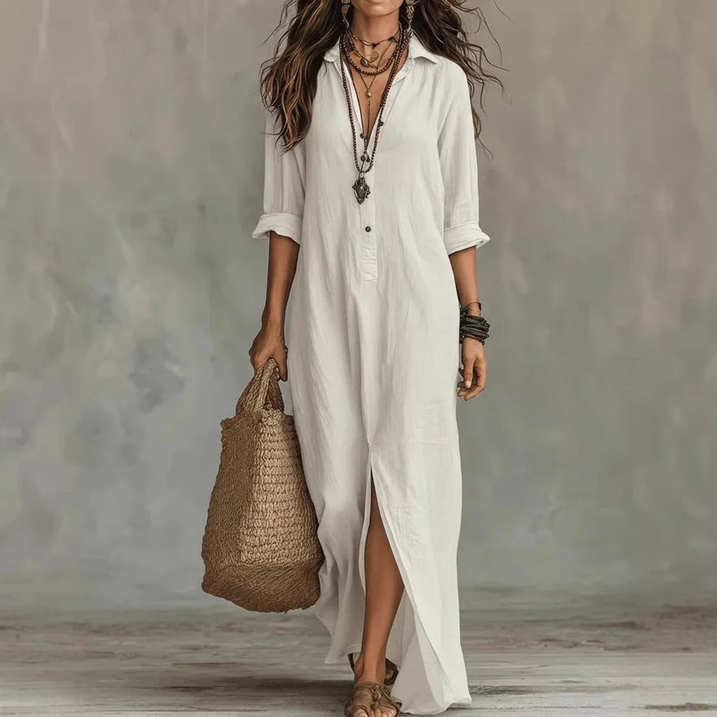 Vera | Women's Linen Shirt Dress oaklynwear