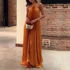 Carmen | Pleated Halter Neck Maxi Dress oaklynwear