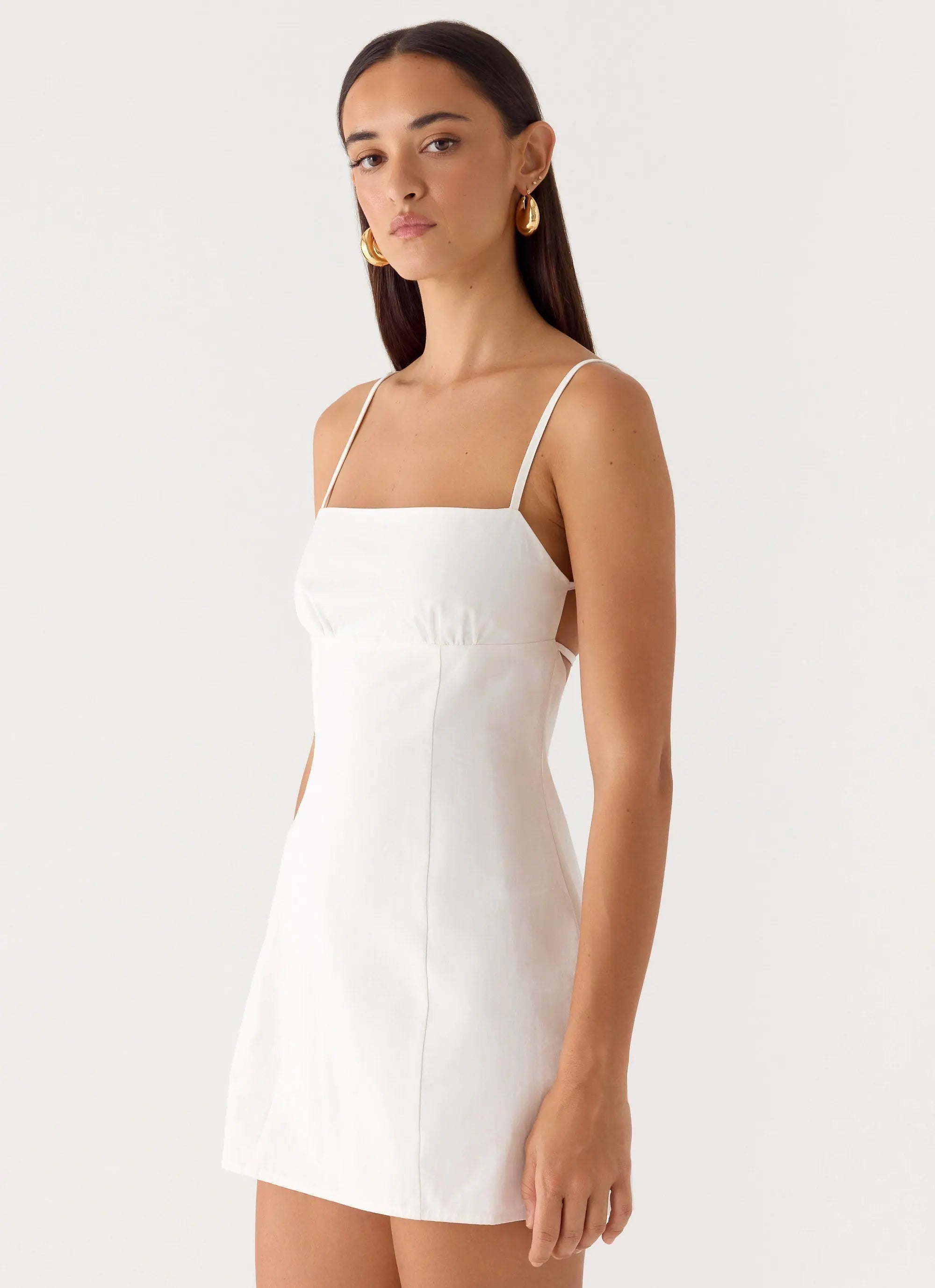 Stermo| Mini Dress with Adjustable Straps & Bust Gathering –... oaklynwear