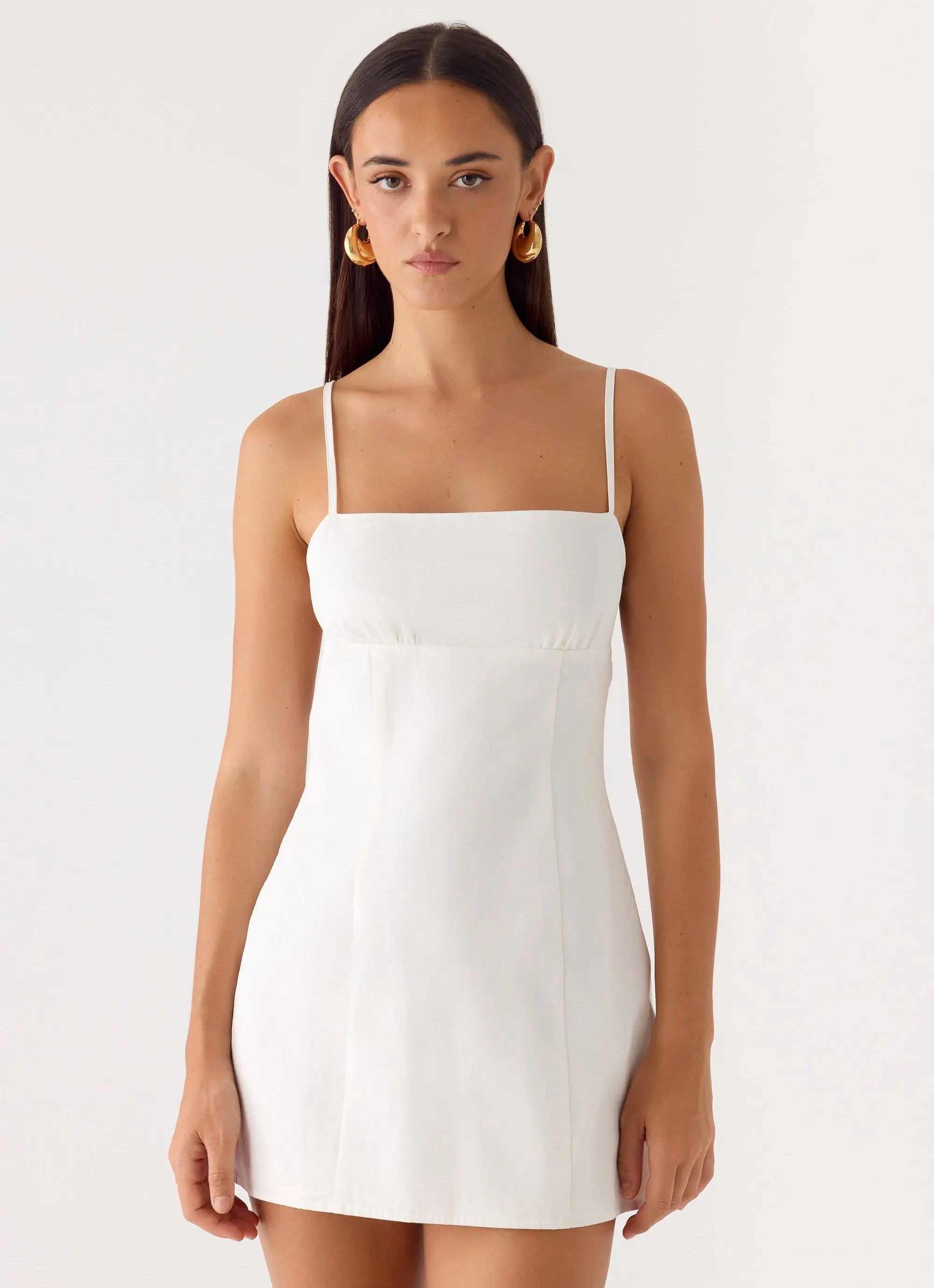 Stermo| Mini Dress with Adjustable Straps & Bust Gathering –... oaklynwear