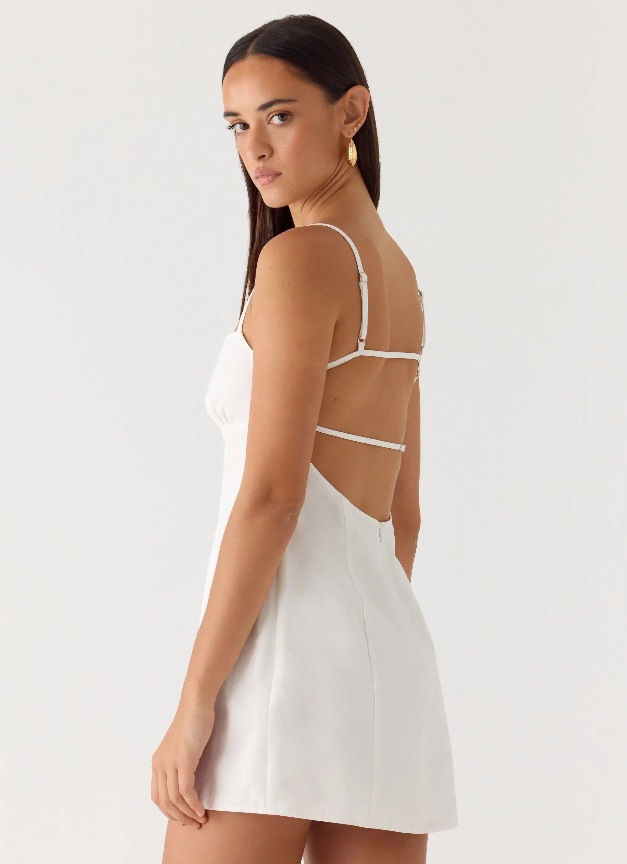Stermo| Mini Dress with Adjustable Straps & Bust Gathering –... oaklynwear