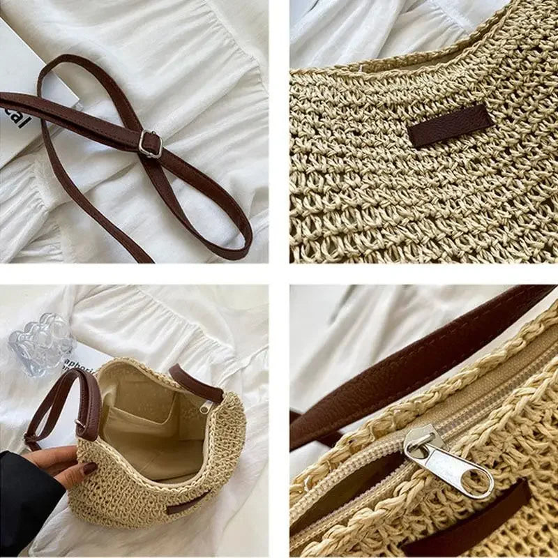 Summer Crossbody Straw Bag oaklynwear