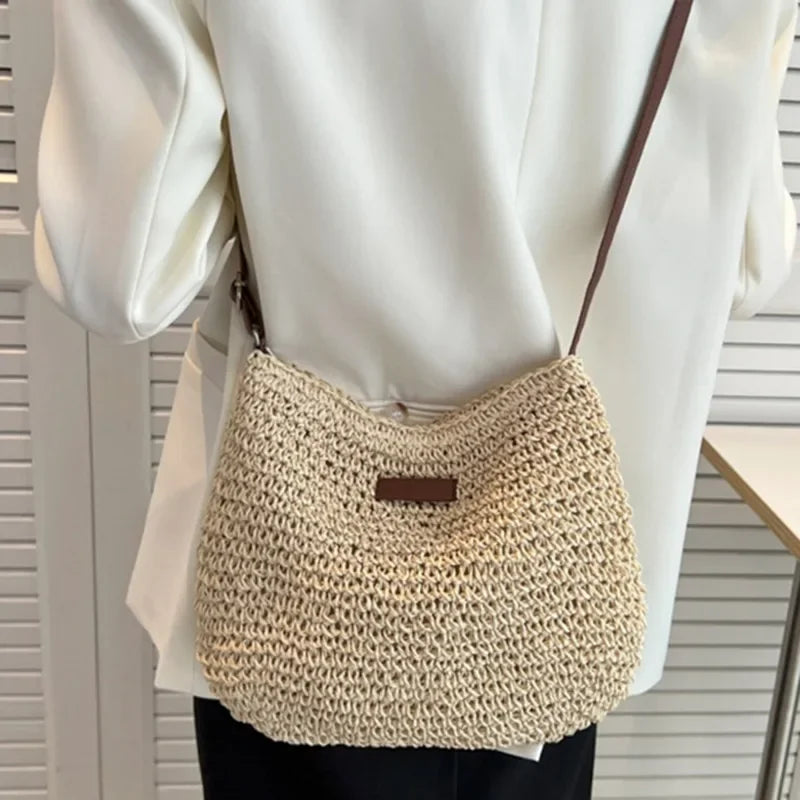 Summer Crossbody Straw Bag oaklynwear