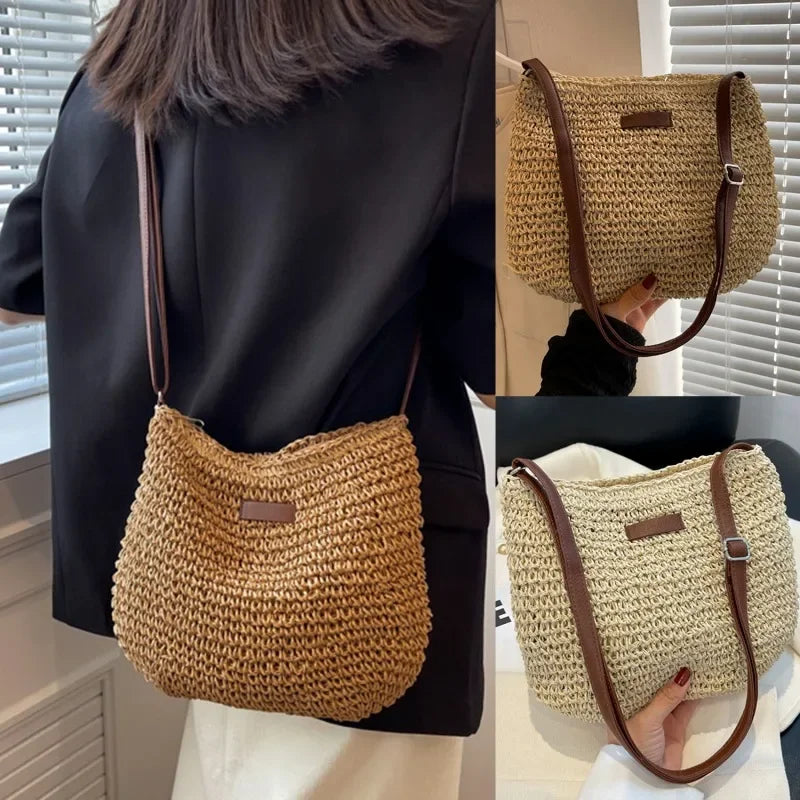 Summer Crossbody Straw Bag oaklynwear