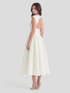 Timeless Hepburn Style Full Skirt Midi Dress oaklynwear