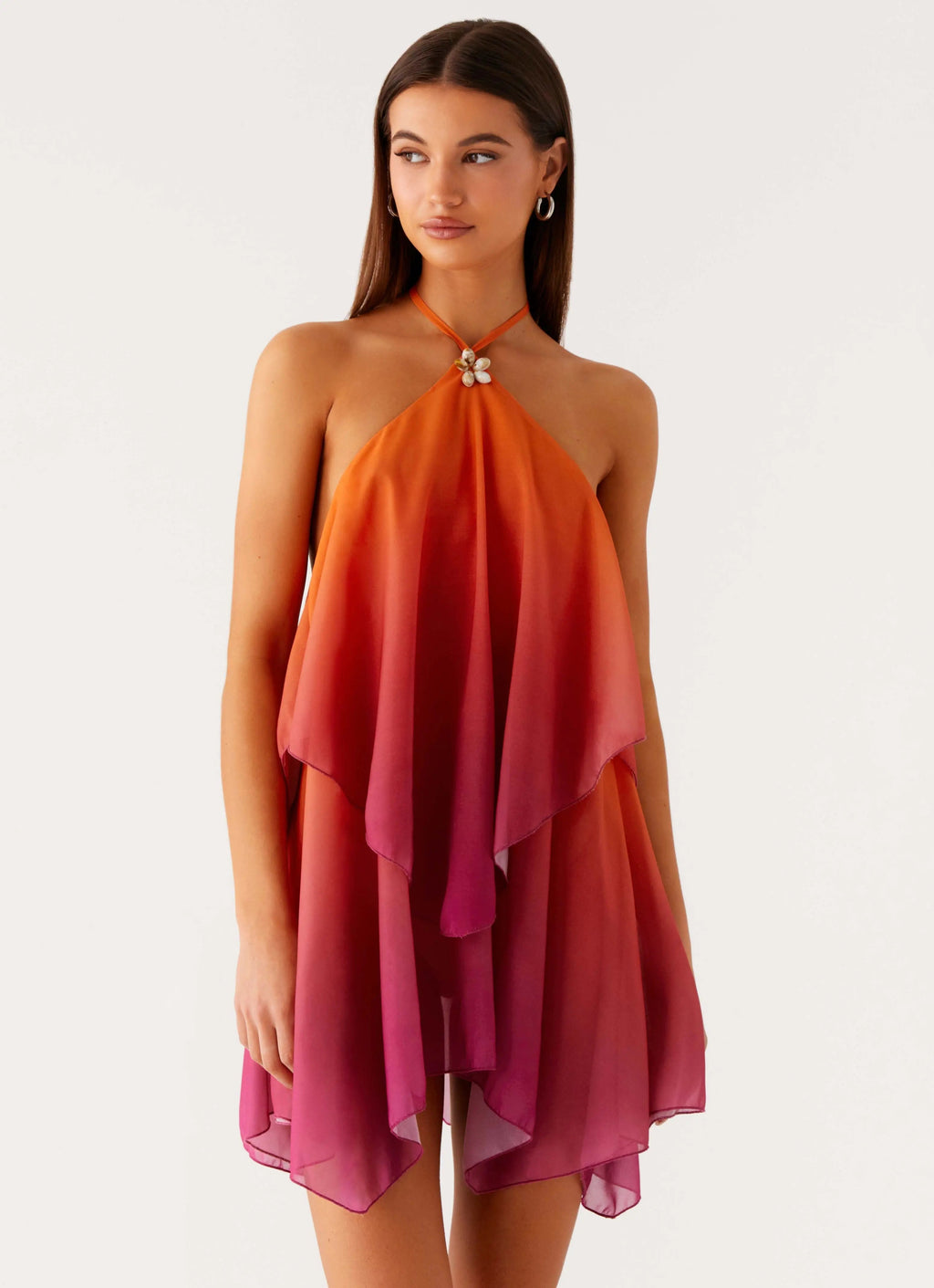 Twilight Glow – Mini Dress with Open Back & Halter Neckline –... oaklynwear