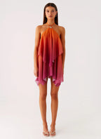 Twilight Glow – Mini Dress with Open Back & Halter Neckline –... oaklynwear