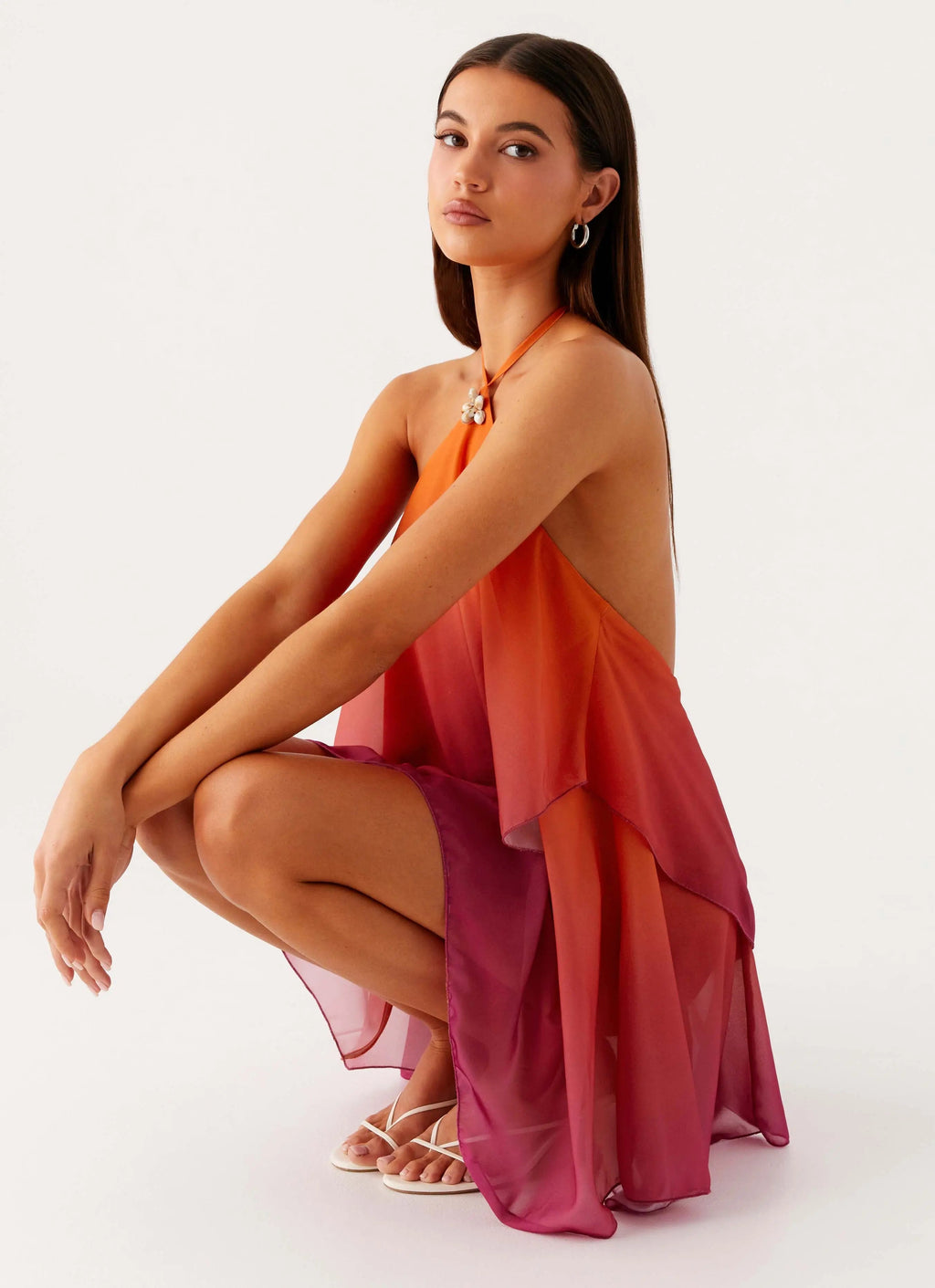 Twilight Glow – Mini Dress with Open Back & Halter Neckline –... oaklynwear