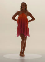 Twilight Glow – Mini Dress with Open Back & Halter Neckline –... oaklynwear