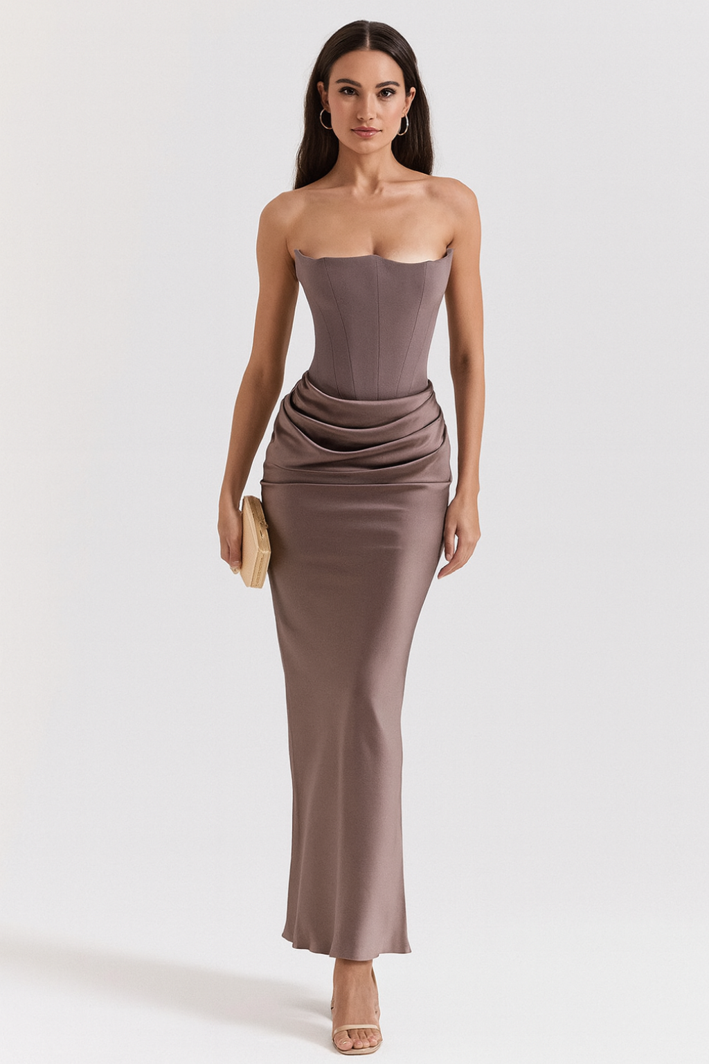 White Maxi Dress with Strapless Neckline – Elegant Long Dress for... oaklynwear