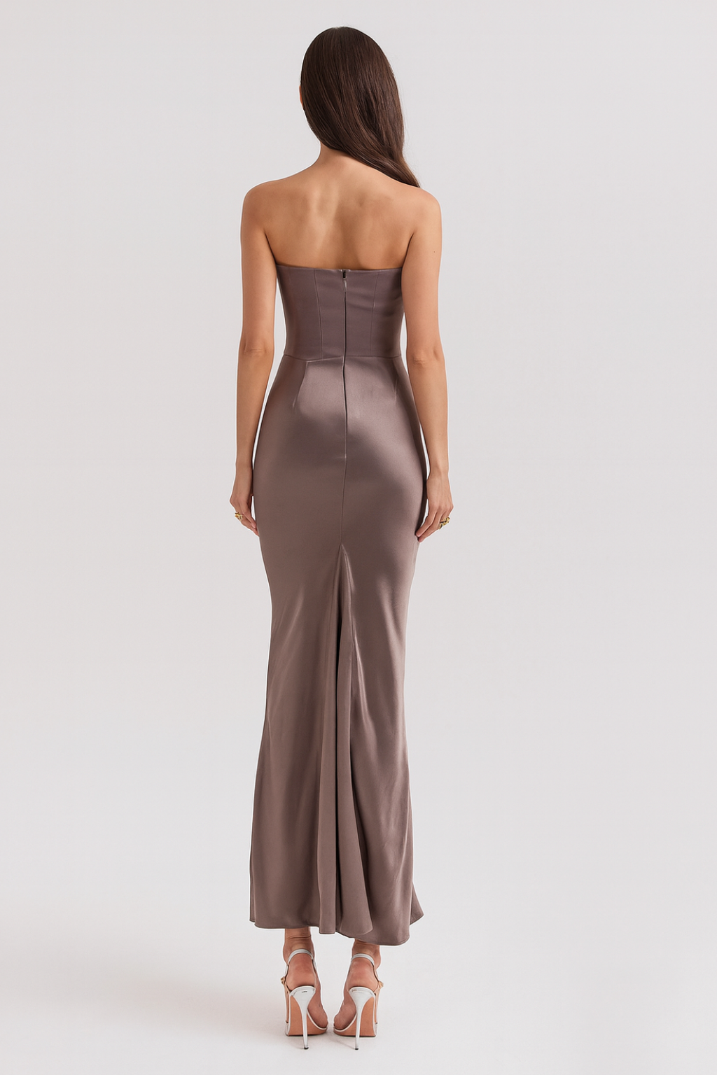 White Maxi Dress with Strapless Neckline – Elegant Long Dress for... oaklynwear
