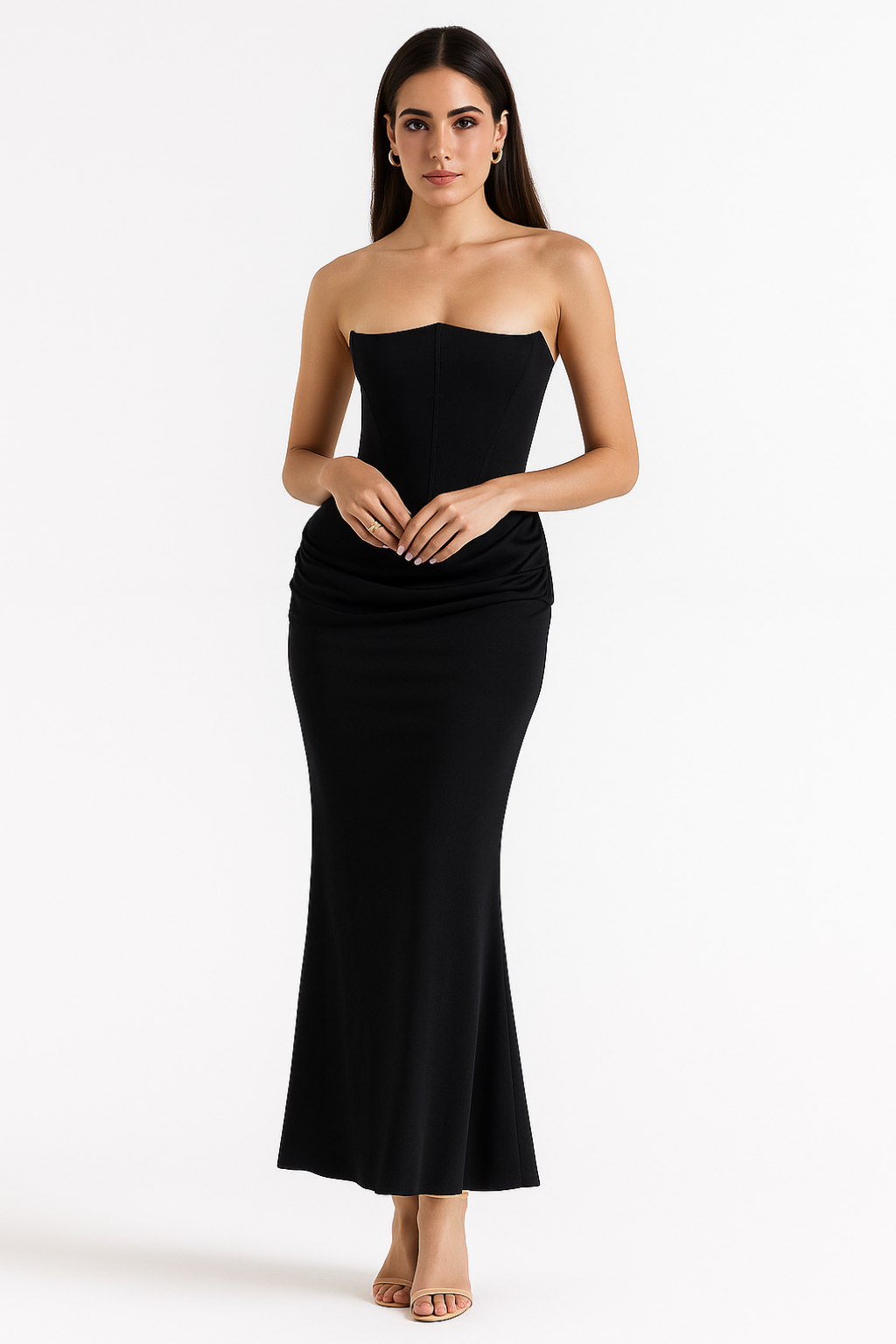 White Maxi Dress with Strapless Neckline – Elegant Long Dress for... oaklynwear