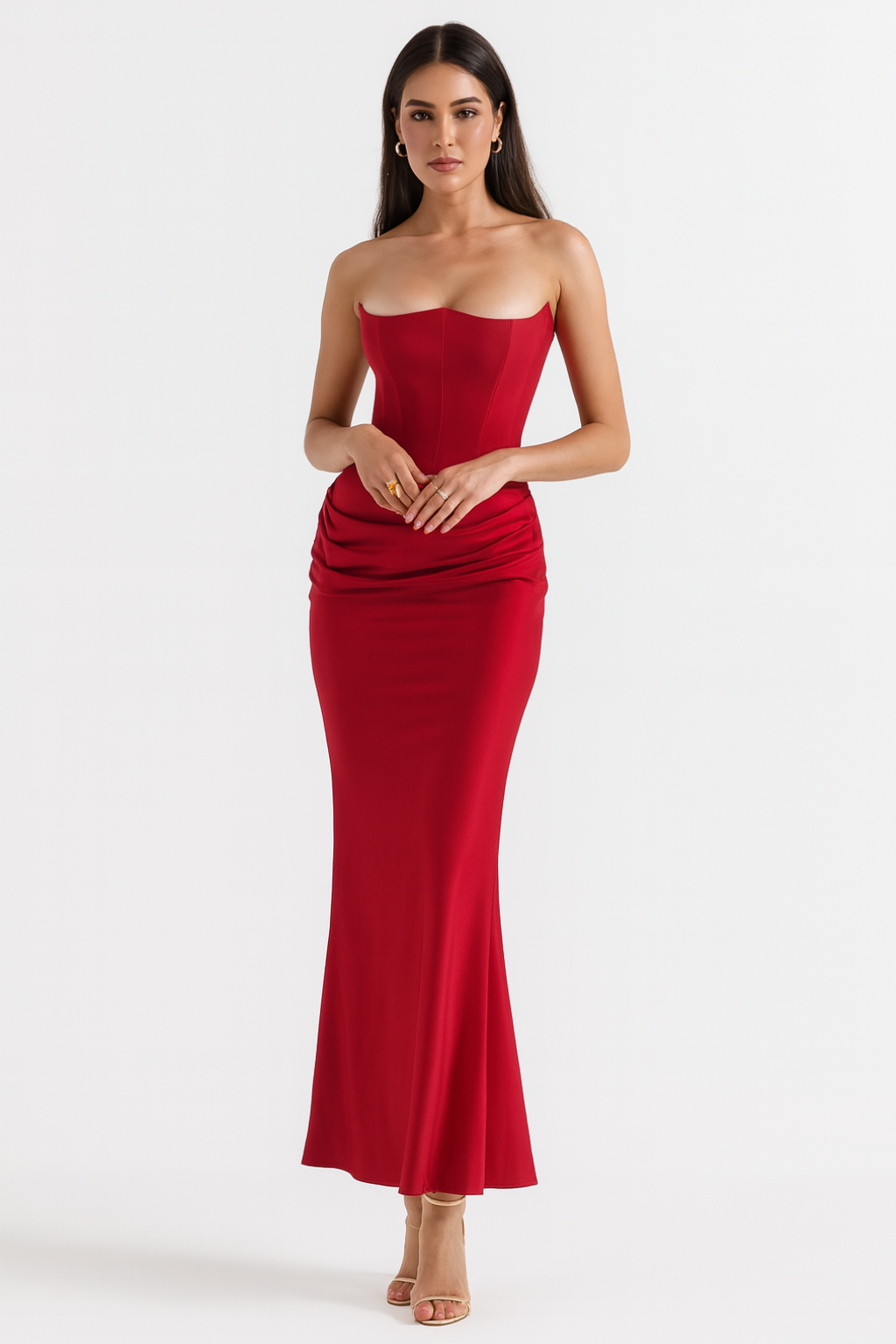 White Maxi Dress with Strapless Neckline – Elegant Long Dress for... oaklynwear