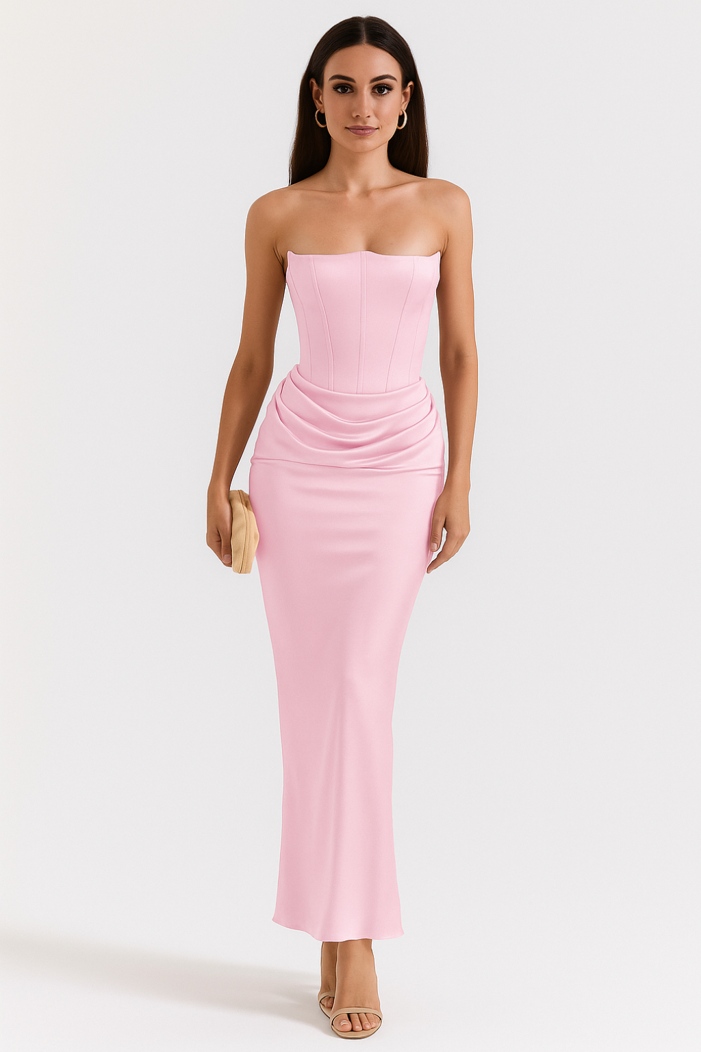 White Maxi Dress with Strapless Neckline – Elegant Long Dress for... oaklynwear