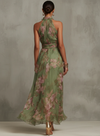Adeline | Halter Neck Floral Maxi Dress oaklynwear