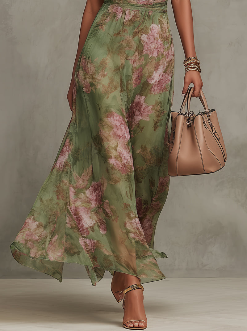 Adeline | Halter Neck Floral Maxi Dress oaklynwear