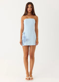 Women's Cocktail Dress with Flower Appliqué – Strapless Mini... oaklynwear