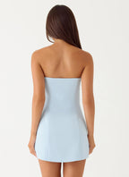 Women's Cocktail Dress with Flower Appliqué – Strapless Mini... oaklynwear