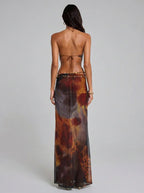 Zafina | Backless Halter Deep V Maxi Dress oaklynwear