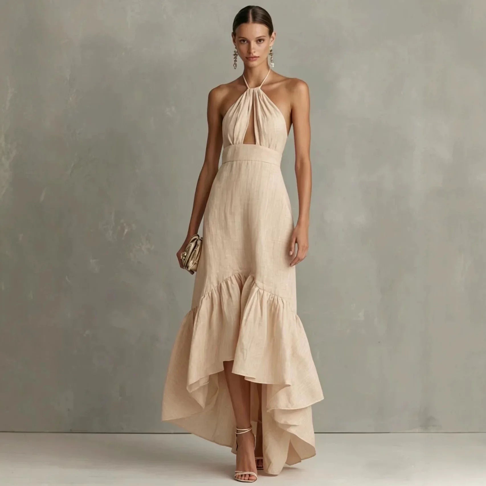 Adalia Halter Midi Dress oaklynwear
