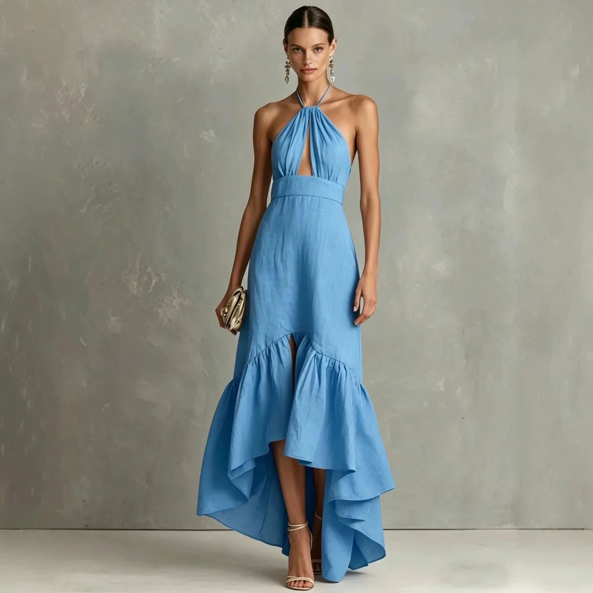 Adalia Halter Midi Dress oaklynwear