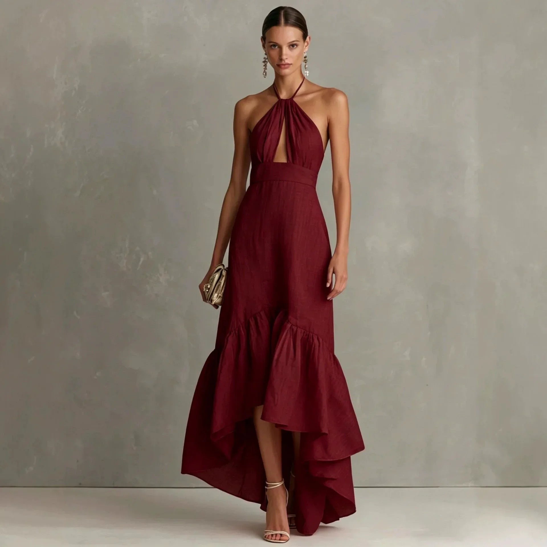 Adalia Halter Midi Dress oaklynwear