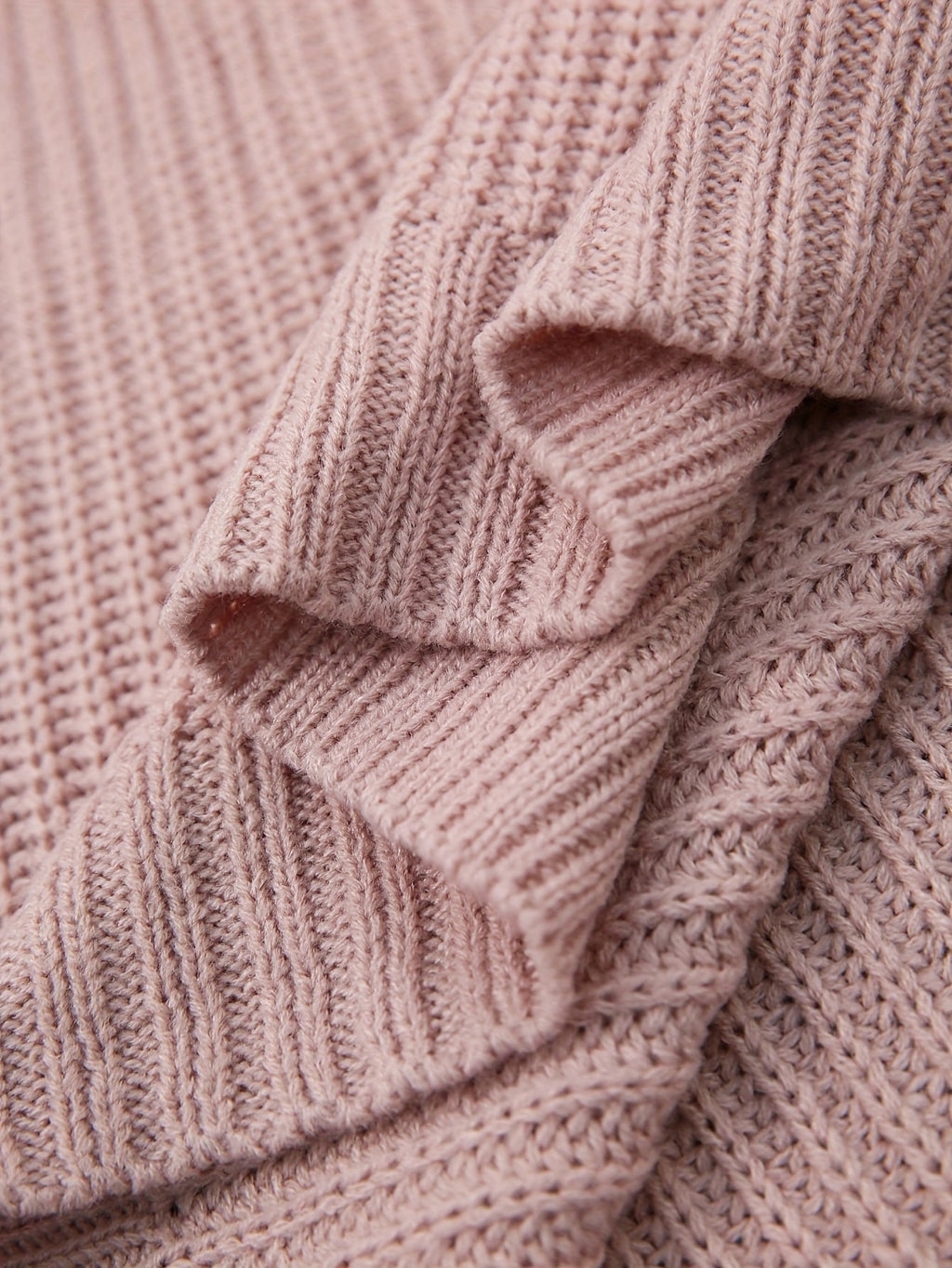Oversized ribbed turtleneck sweater dress with raglan sleeves in mini length - view 10
