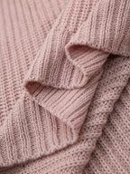 Oversized ribbed turtleneck sweater dress with raglan sleeves in mini length - view 10
