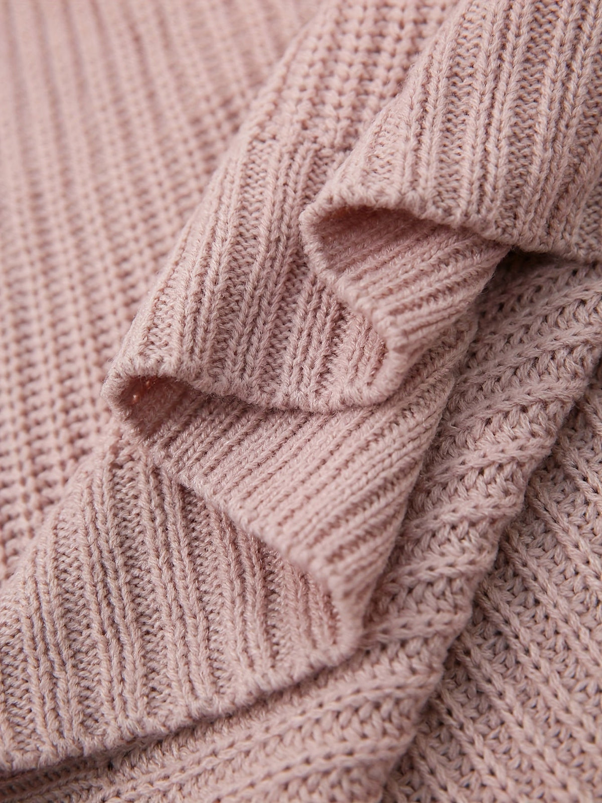 Oversized ribbed turtleneck sweater dress with raglan sleeves in mini length - view 10