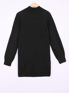 Oversized ribbed turtleneck sweater dress with raglan sleeves in mini length - view 4