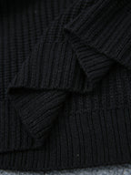 Oversized ribbed turtleneck sweater dress with raglan sleeves in mini length - view 5