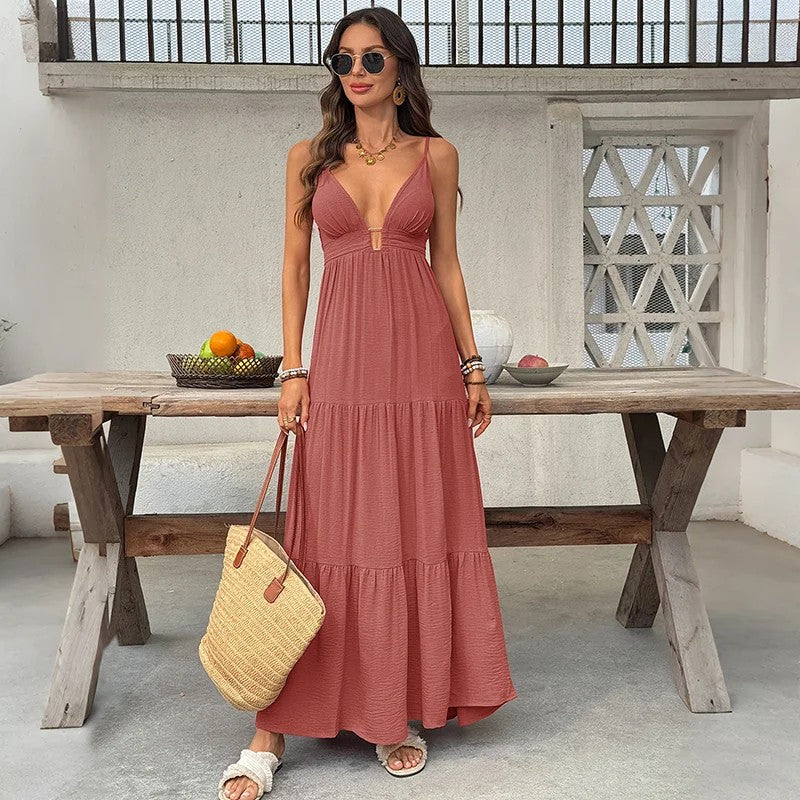 Santorini Deep-V Dress oaklynwear