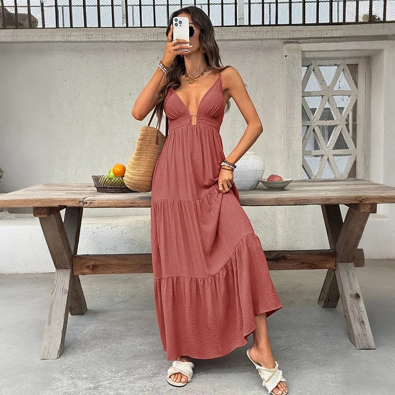 Santorini Deep-V Dress oaklynwear