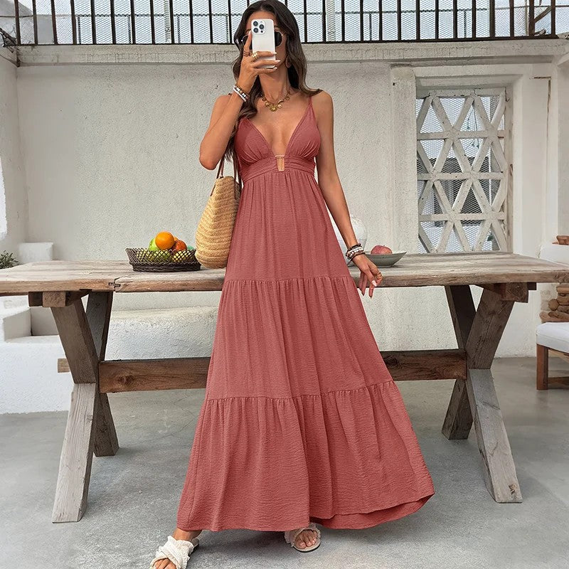 Santorini Deep-V Dress oaklynwear