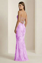Yellow Spaghetti Straps Sheath Long Prom Dresses With Floral Embroidery oaklynwear