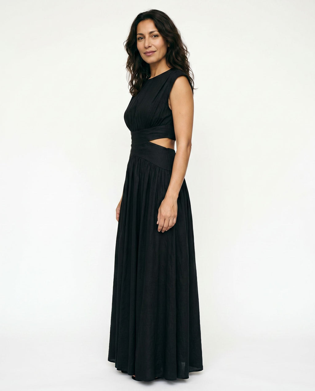 Ella | Cutout Waist High Neck Maxi Dress oaklynwear