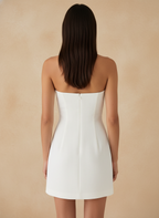 Women's White Strapless Mini Dress – Elegant Bodycon Party Dress oaklynwear