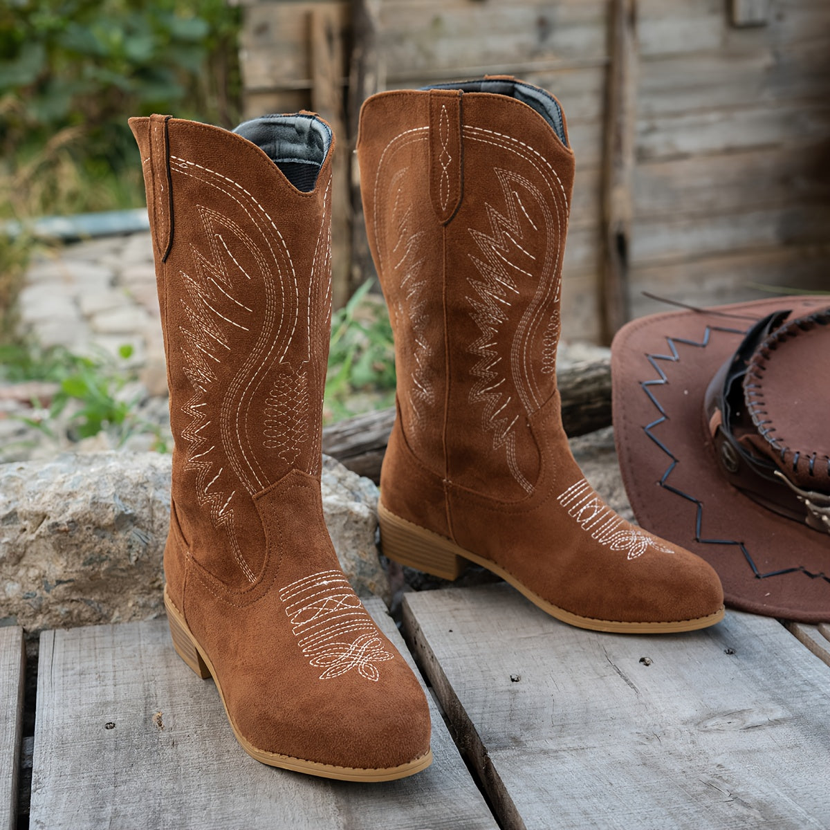 Damaris | Women's Wide Calf Western Cowboy Boots oaklynwear