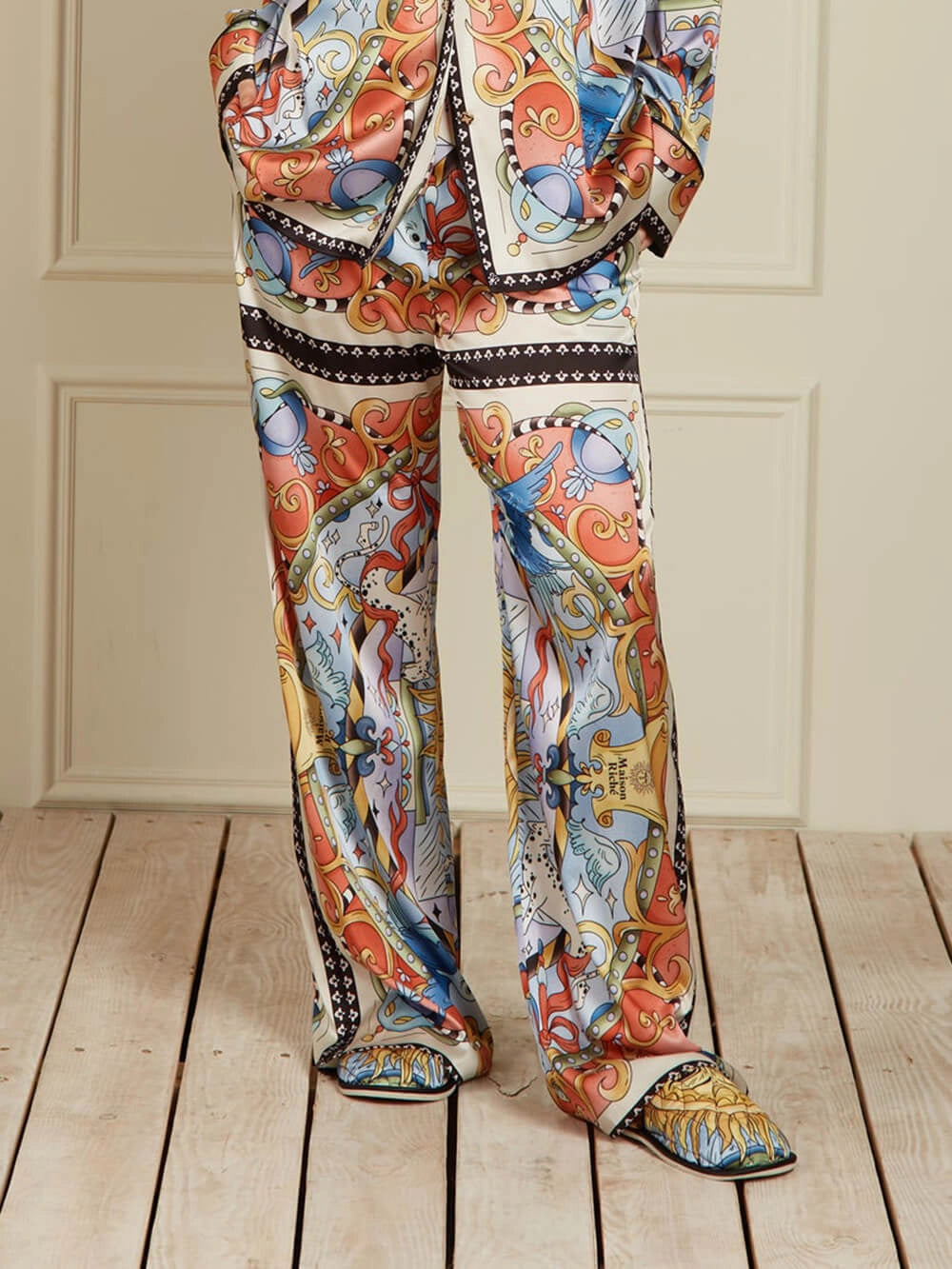 Maria | Women's Satin Wide-Leg Pants Set oaklynwear