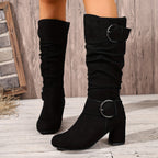 Hedvig | Women's Knee High Slouchy Block Heel Boots oaklynwear