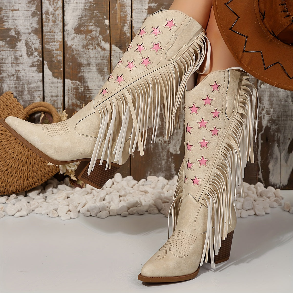 Beverley | Women's Wide Calf Western Fringe Cowboy Boots oaklynwear
