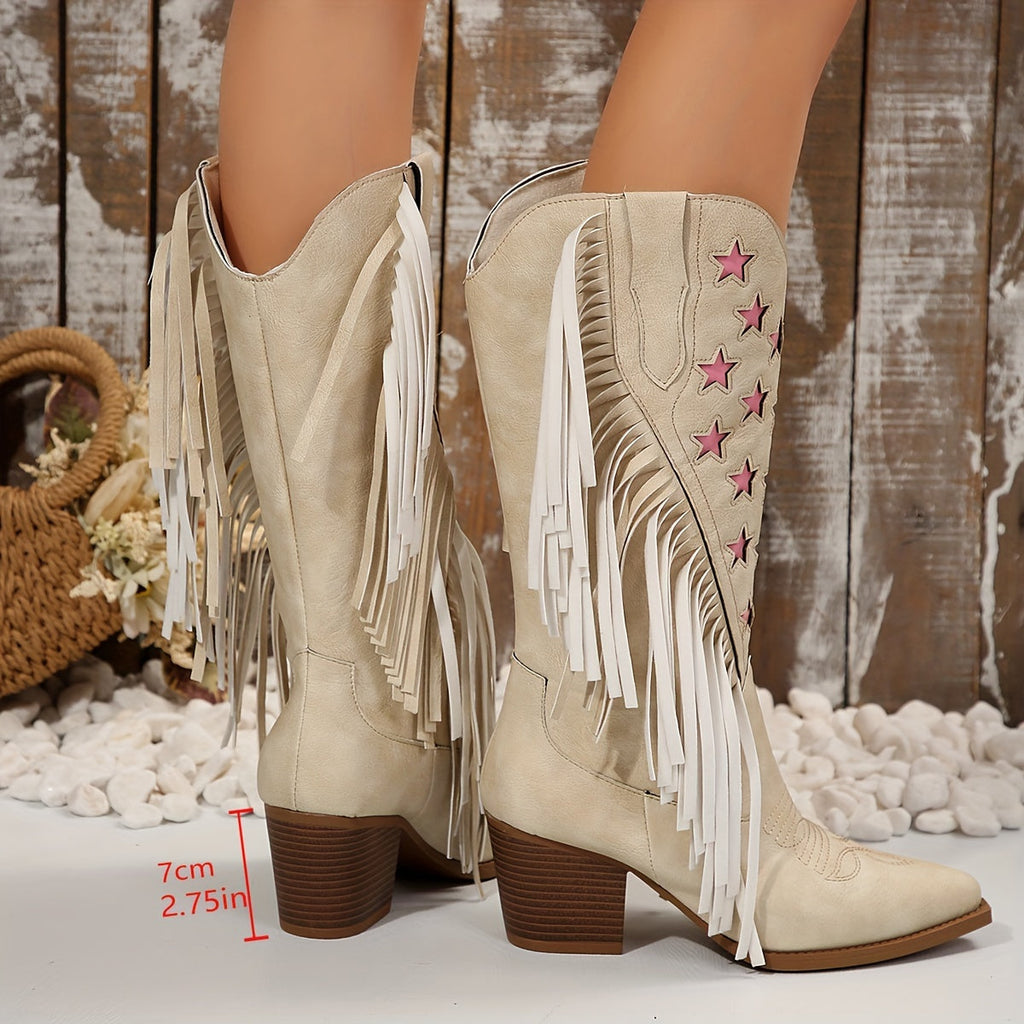 Beverley | Women's Wide Calf Western Fringe Cowboy Boots oaklynwear