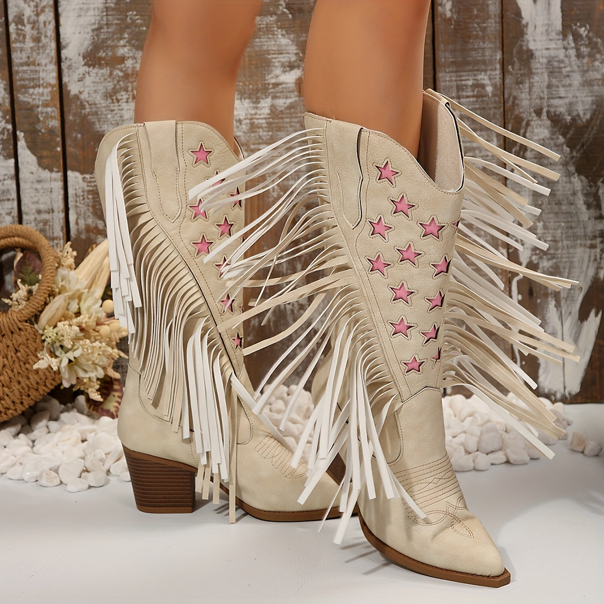 Beverley | Women's Wide Calf Western Fringe Cowboy Boots oaklynwear