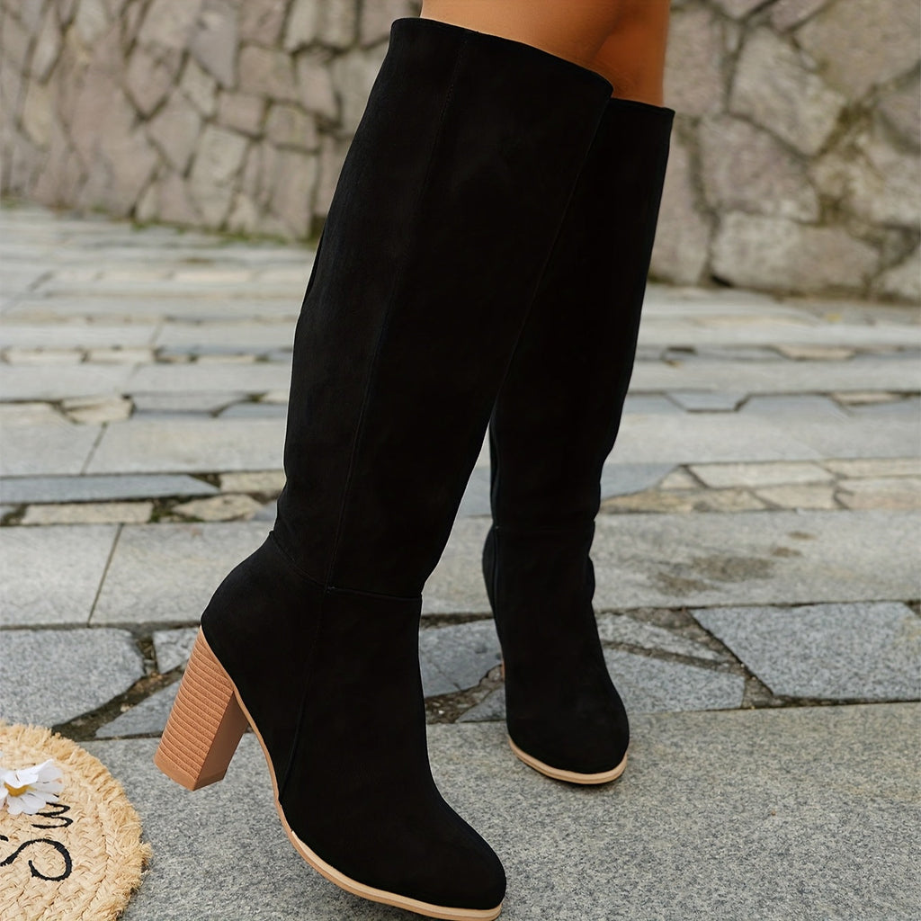 Nadira | Women's Knee High Block Heel Boots oaklynwear